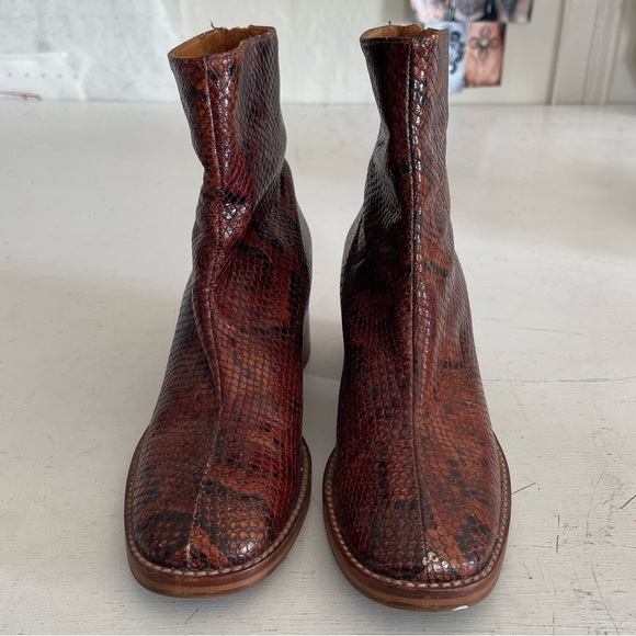 Miista brown snake skin heeled boot size: 37 - Picture 2 of 10